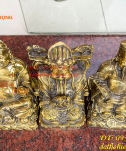 Bộ 3 ông tài địa thần tiền cao 15cm bằng đồng