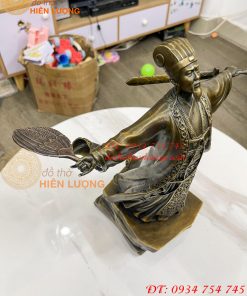 Tượng Khổng Minh Đón Gió Cao 35cm Bằng Đồng