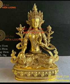 Tượng Tara Trắng Bạch Độ Mẫu Mật Tông Bằng Đồng Cao 30cm