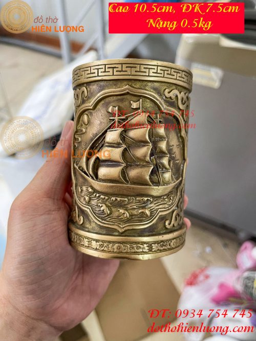 Ống Đựng Bút Thuận Buồm Xuôi Gió Bằng Đồng