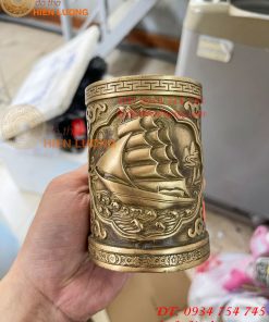 Ống Đựng Bút Thuận Buồm Xuôi Gió Bằng Đồng