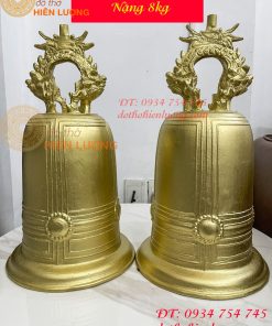 Chuông treo đồng vàng cao 40cm