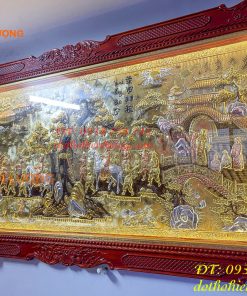 Tranh vinh quy bái tổ 2m3x1m2 bằng đồng liền tấm