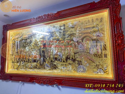 Tranh vinh quy bái tổ 2m3x1m2 bằng đồng liền tấm