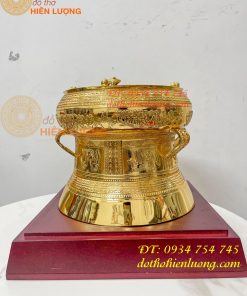 Quả Trống Đồng 25cm Mạ Vàng 24K