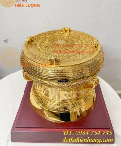 Quả Trống Đồng 25cm Mạ Vàng 24K