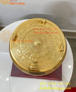 Quả Trống Đồng 25cm Mạ Vàng 24K