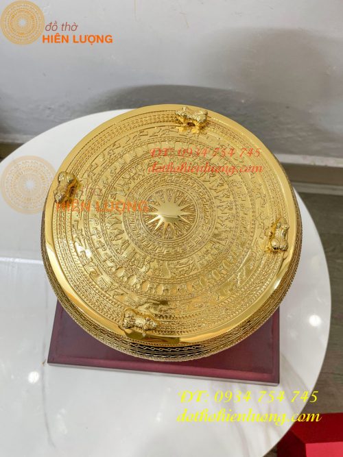 Quả Trống Đồng 25cm Mạ Vàng 24K