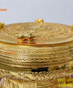 Quả Trống Đồng 25cm Mạ Vàng 24K