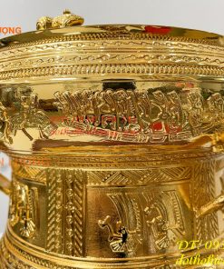 Quả Trống Đồng 25cm Mạ Vàng 24K
