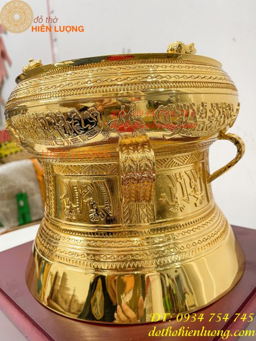 Quả Trống Đồng 25cm Mạ Vàng 24K