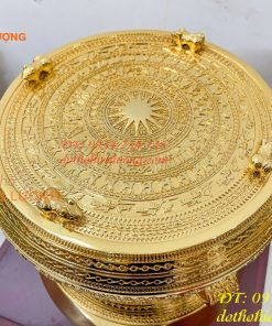 Quả Trống Đồng 25cm Mạ Vàng 24K