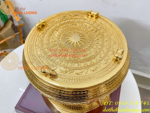 Quả Trống Đồng 25cm Mạ Vàng 24K