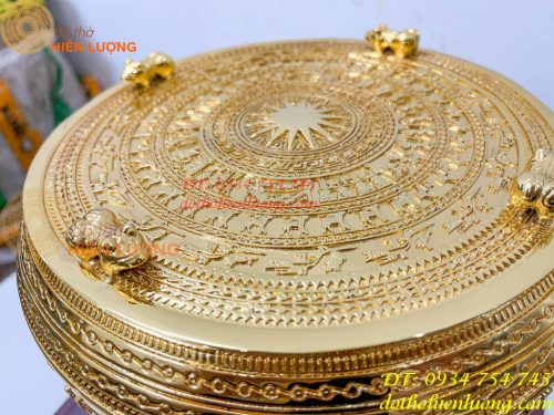 Quả Trống Đồng 25cm Mạ Vàng 24K