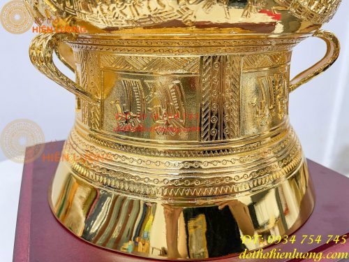 Quả Trống Đồng 25cm Mạ Vàng 24K