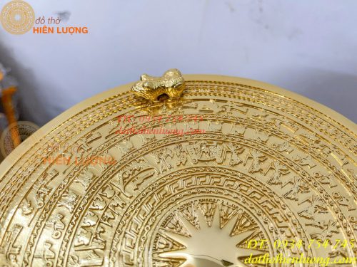 Quả Trống Đồng 25cm Mạ Vàng 24K