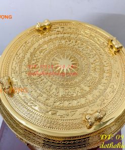 Quả Trống Đồng 25cm Mạ Vàng 24K