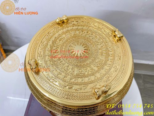 Quả Trống Đồng 25cm Mạ Vàng 24K