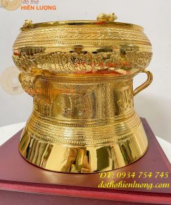 Quả Trống Đồng 25cm Mạ Vàng 24K