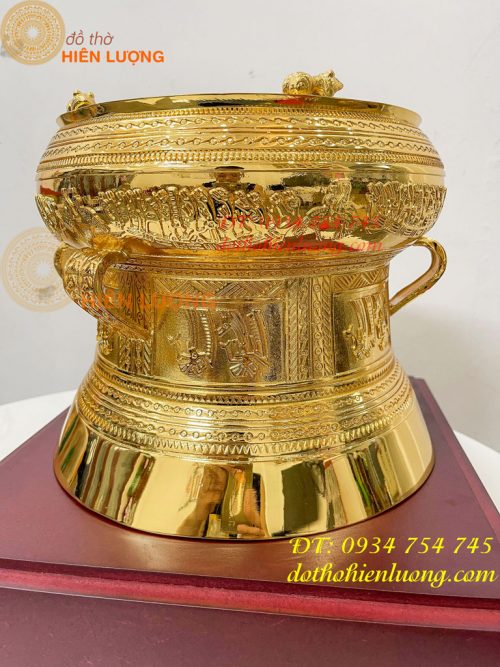 Quả Trống Đồng 25cm Mạ Vàng 24K
