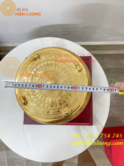 Quả Trống Đồng 25cm Mạ Vàng 24K