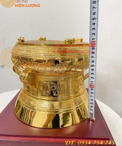 Quả Trống Đồng 25cm Mạ Vàng 24K