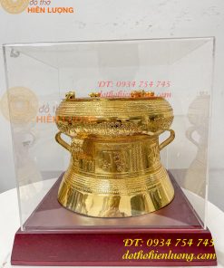 Quả Trống Đồng 25cm Mạ Vàng 24K