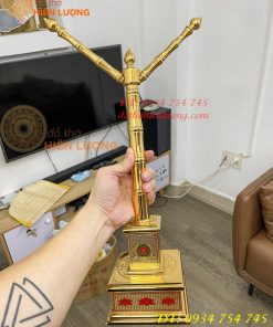 Cột Cờ Bằng Đồng Mạ Vàng 24K