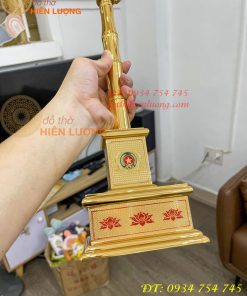 Cột Cờ Bằng Đồng Mạ Vàng 24K