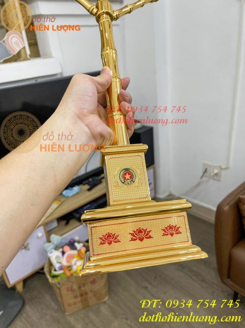 Cột Cờ Bằng Đồng Mạ Vàng 24K