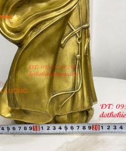 Tượng Khổng Minh Cao 50cm Bằng Đồng Đứng Cầm Quạt