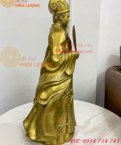 Tượng Khổng Minh Cao 50cm Bằng Đồng Đứng Cầm Quạt