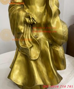 Tượng Khổng Minh Cao 50cm Bằng Đồng Đứng Cầm Quạt