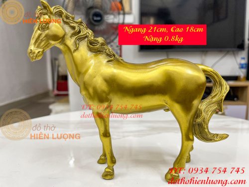 Tượng ngựa bằng đồng cao 18cm đứng 4 chân