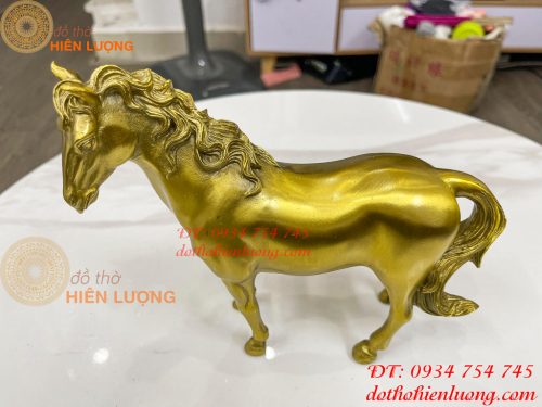 Tượng ngựa bằng đồng cao 18cm đứng 4 chân