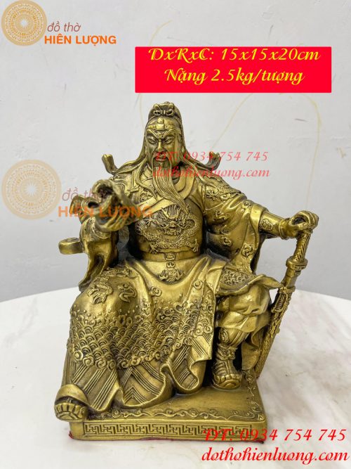 Bộ tượng tam thánh cao 20cm: Quan công, châu bình, chu xương