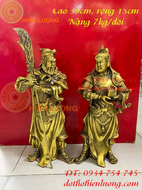 Bộ tượng tam thánh cao 20cm: Quan công, châu bình, chu xương