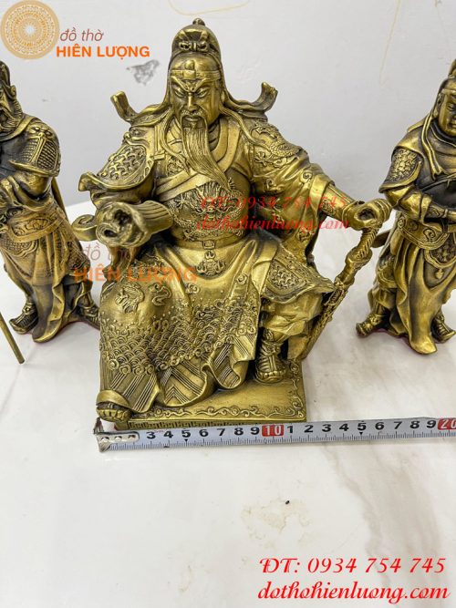 Bộ tượng tam thánh cao 20cm: Quan công, châu bình, chu xương