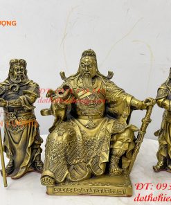 Bộ tượng tam thánh cao 20cm: Quan công, châu bình, chu xương