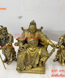 Bộ tượng tam thánh cao 20cm: Quan công, châu bình, chu xương