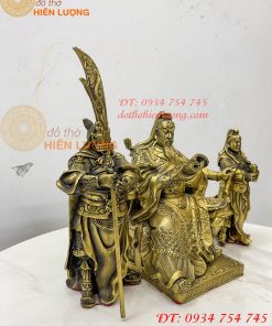 Bộ tượng tam thánh cao 20cm: Quan công, châu bình, chu xương