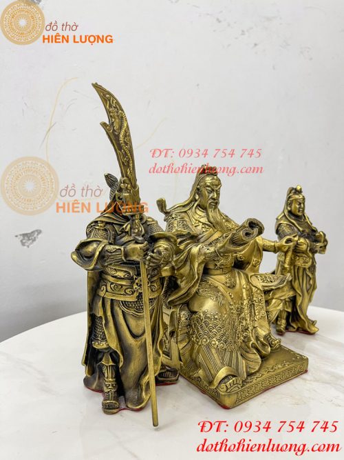 Bộ tượng tam thánh cao 20cm: Quan công, châu bình, chu xương