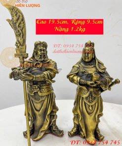 Bộ tượng tam thánh cao 20cm: Quan công, châu bình, chu xương