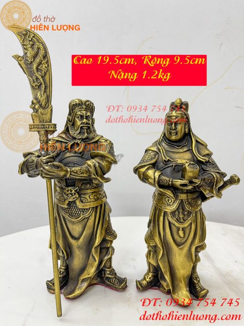 Bộ tượng tam thánh cao 20cm: Quan công, châu bình, chu xương