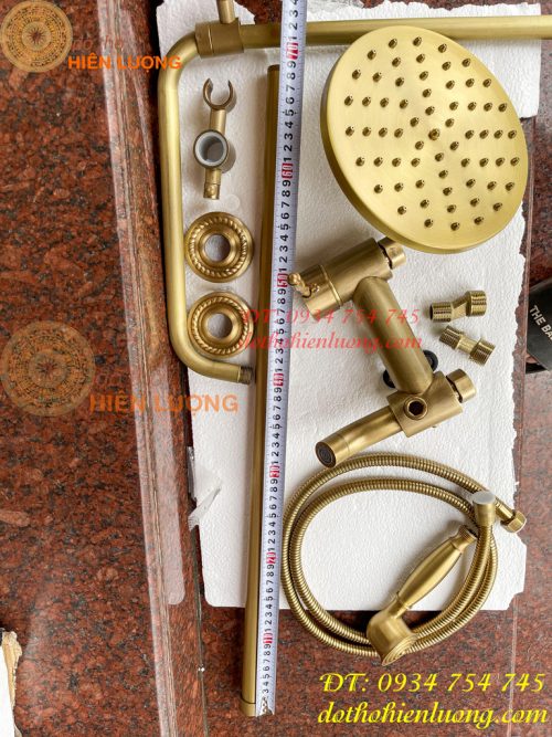 Bộ vòi tắm hoa sen đứng bằng đồng