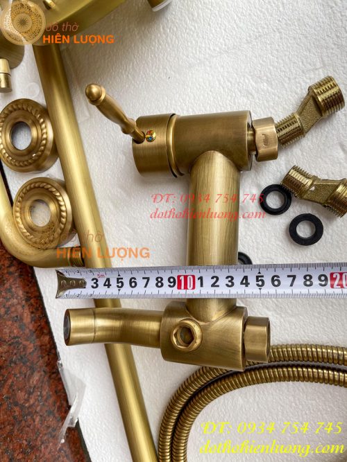 Bộ vòi tắm hoa sen đứng bằng đồng