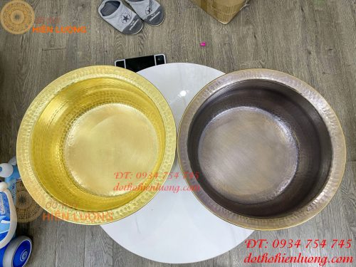 Chậu đồng gò tay đường kính 40cm