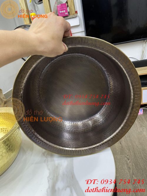 Chậu đồng gò tay đường kính 40cm