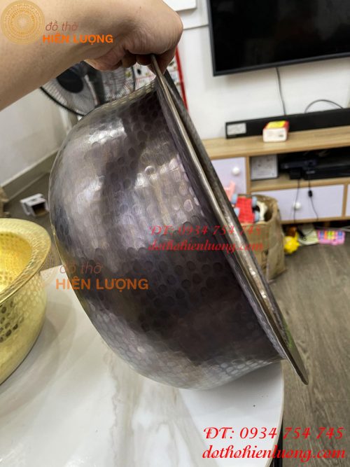 Chậu đồng gò tay đường kính 40cm