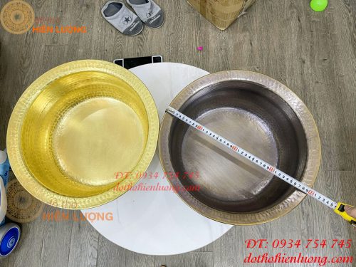 Chậu đồng gò tay đường kính 40cm